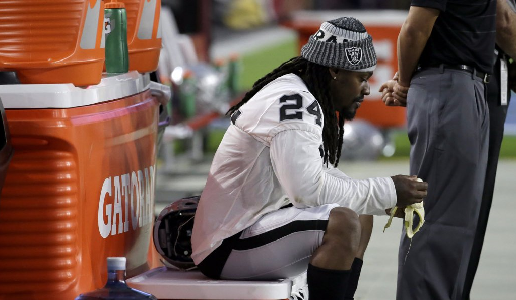Lynch Sits During 'Anthem' At Raiders Preseason Game