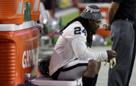 Lynch Sits During 'Anthem' At Raiders Preseason Game