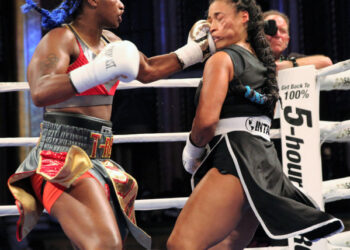 SHIELDS GETS KNOCKDOWN, BUT GETS UP AND STANDS STRONG