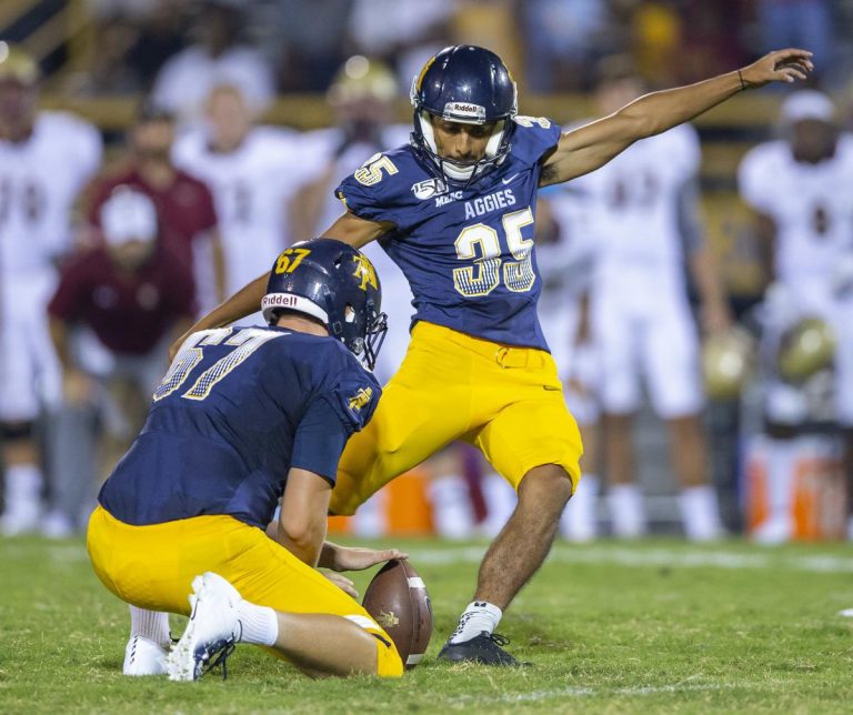 NCA&T’s Noel Ruiz’ powers through his gamewinning 52yard field goal